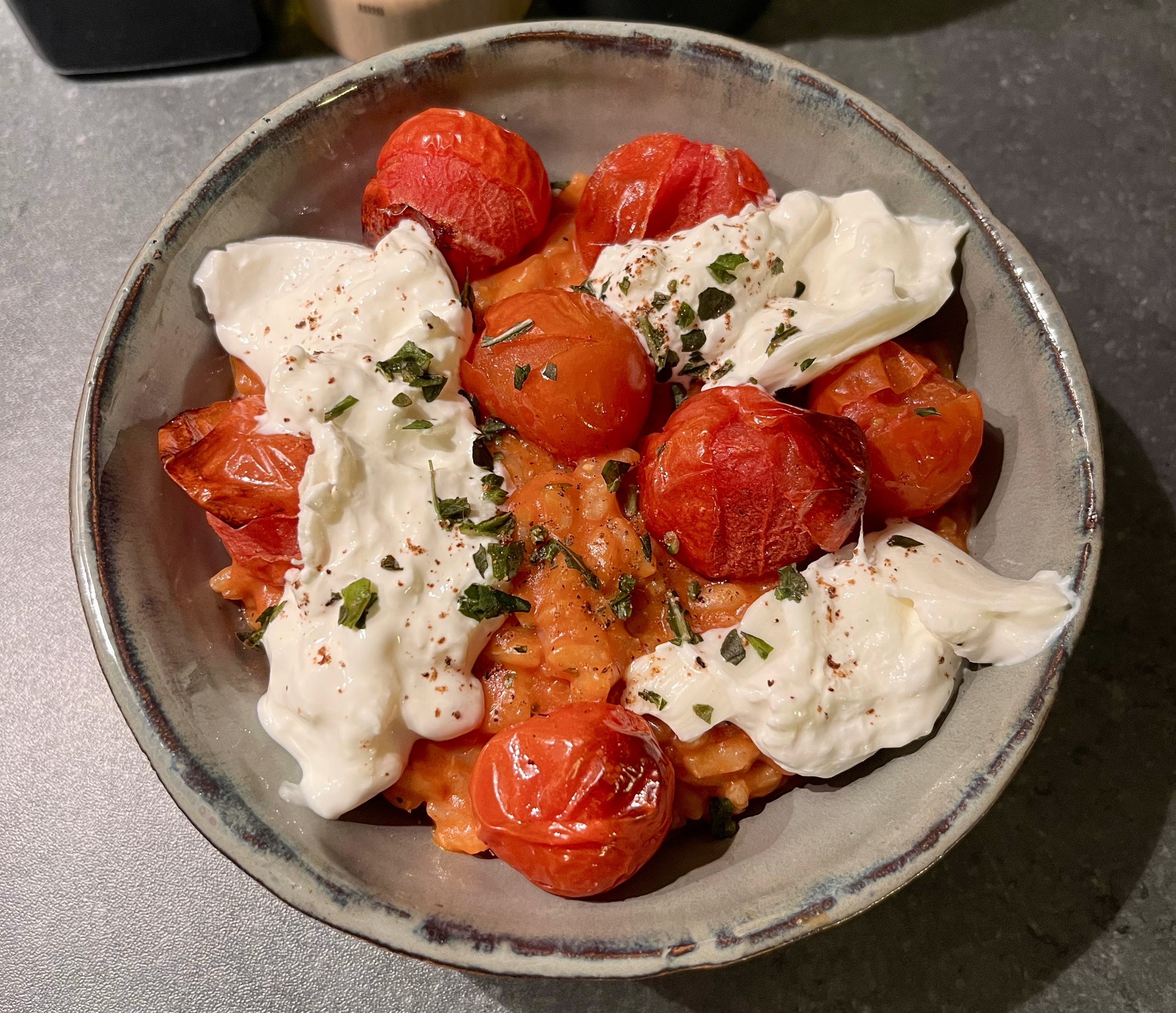 Risotto met tomaat en burrata